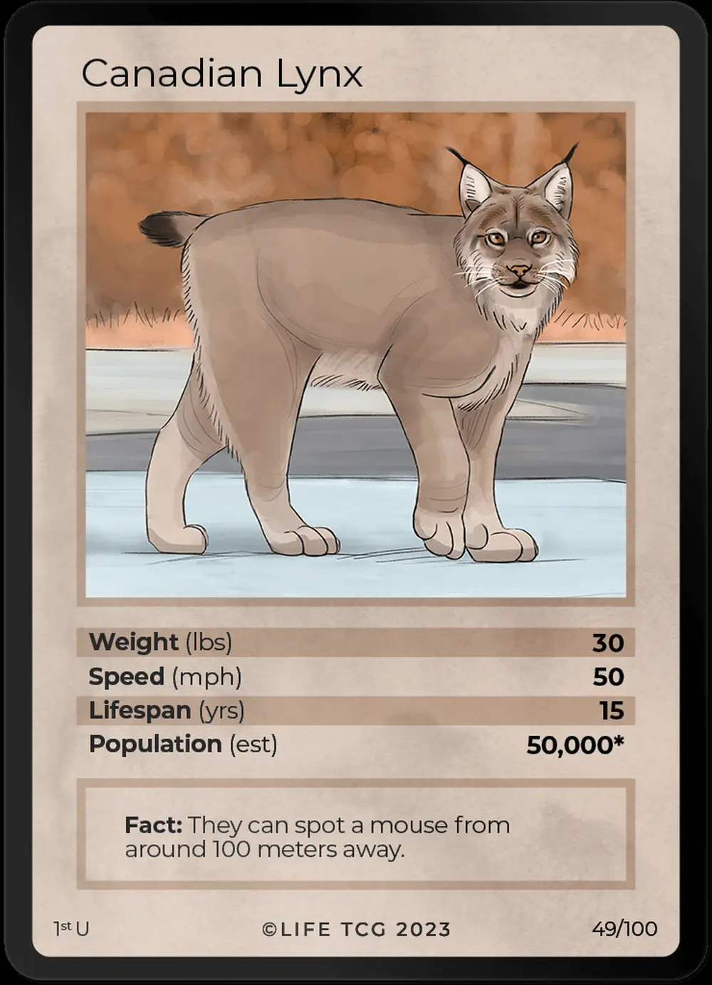 Canadian Lynx card front
