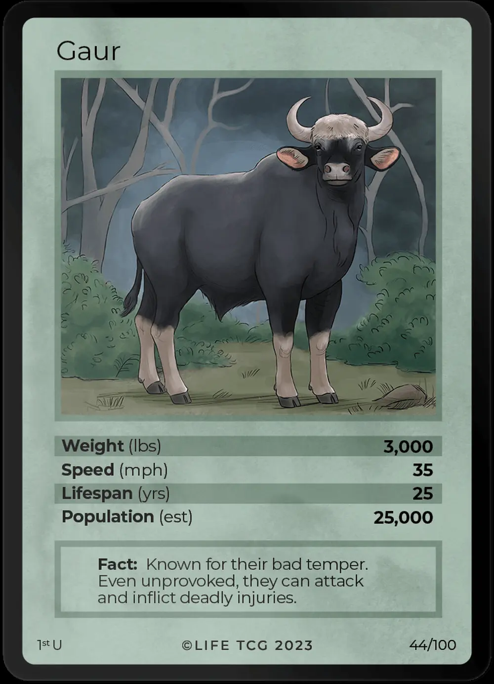 Gaur card front