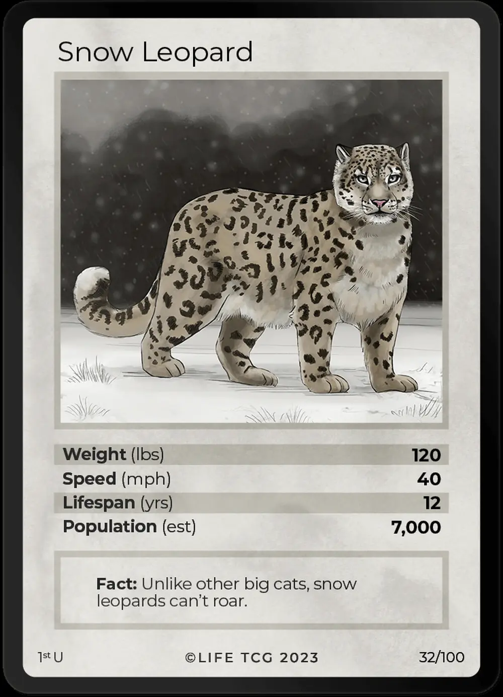 Snow Leopard card front
