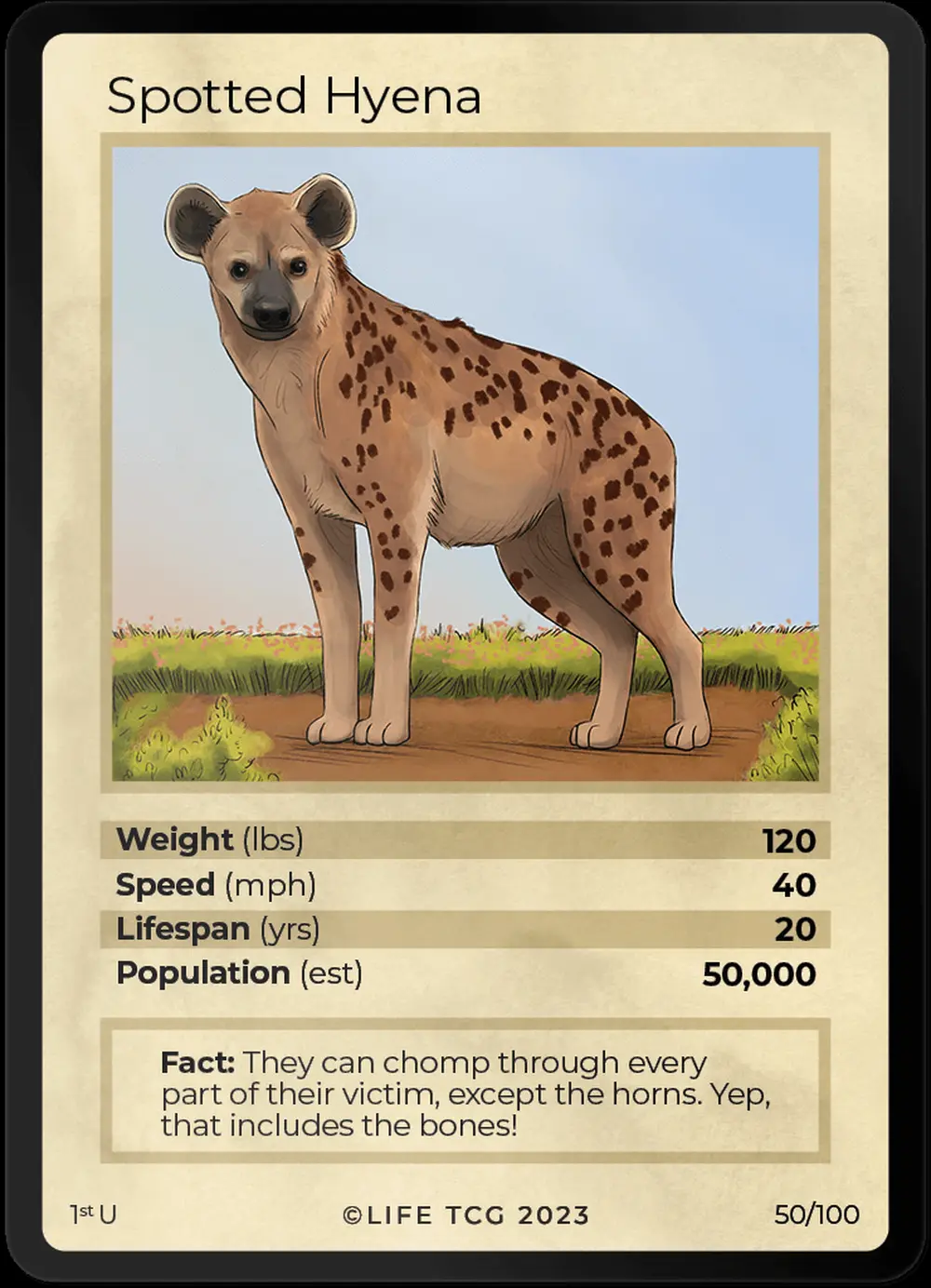Spotted Hyena card front