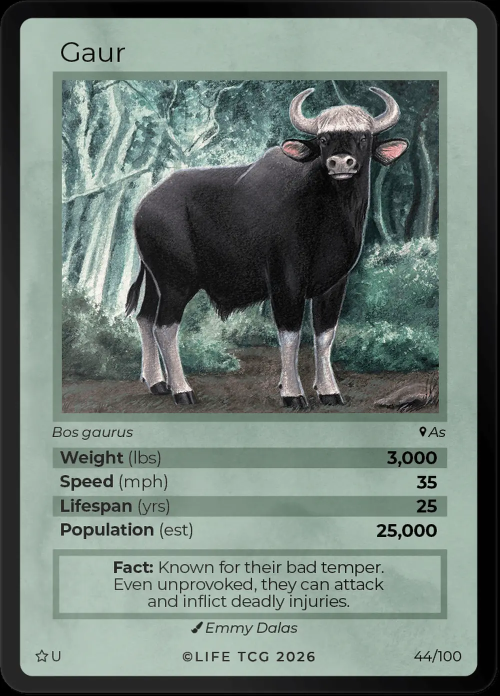 Gaur card front