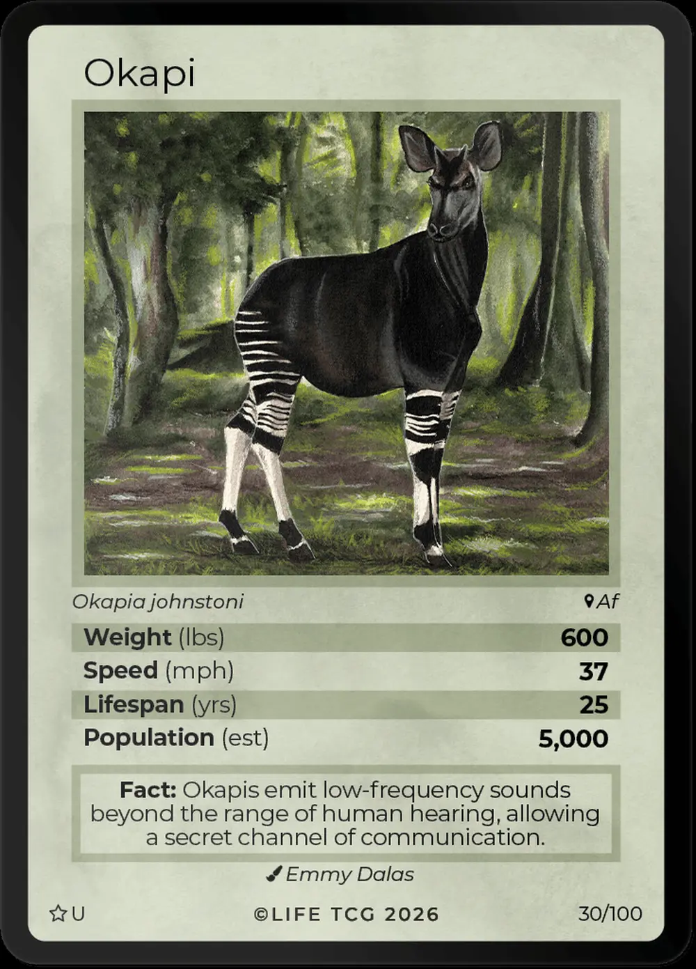 Okapi card front