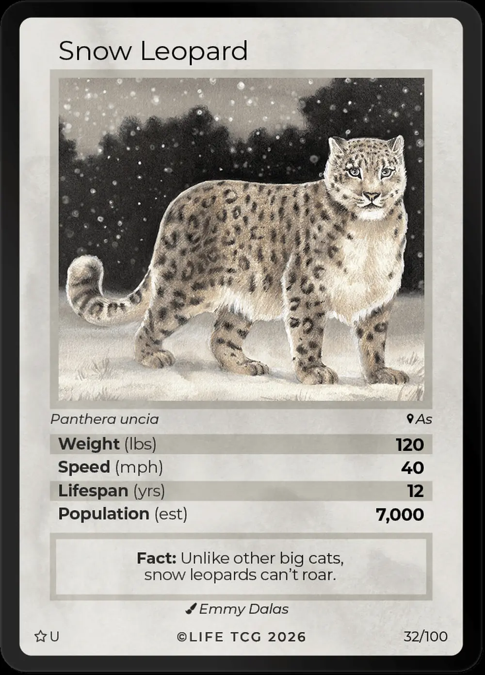 Snow Leopard card front