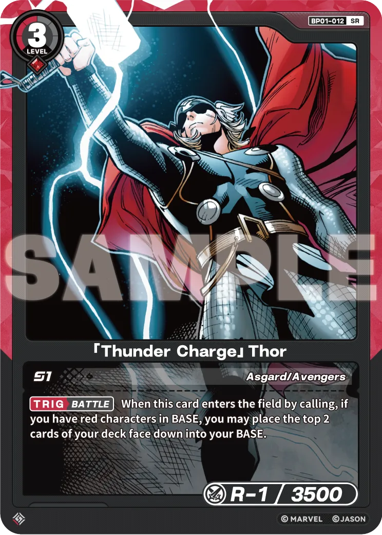 「Thunder Charge」Thor card front