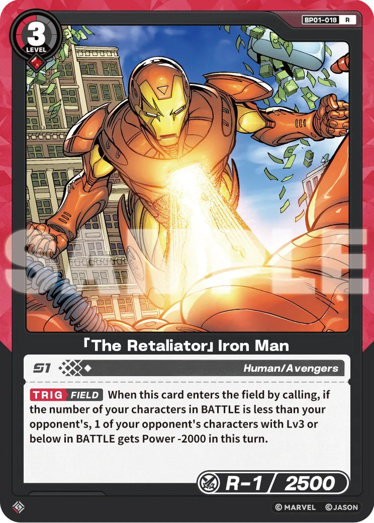 「The Retaliator」Iron Man card front