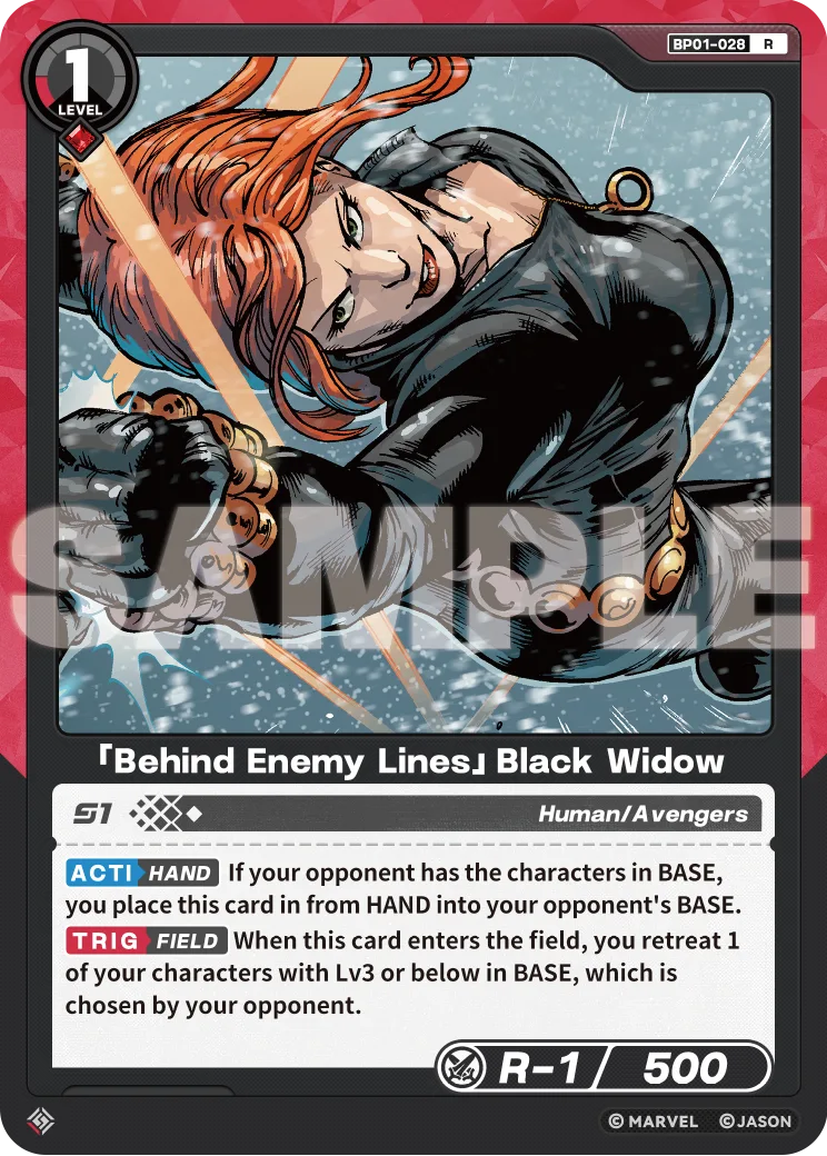 「Behind Enemy Lines」Black Widow card front