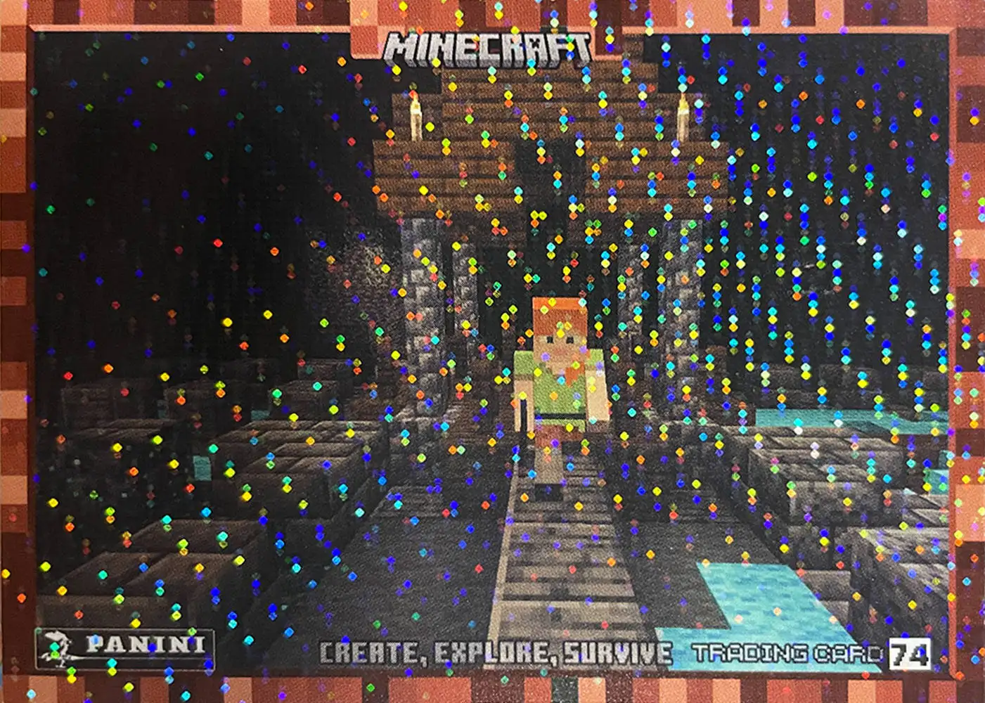 Alex creeps through a cave, deep underground card front