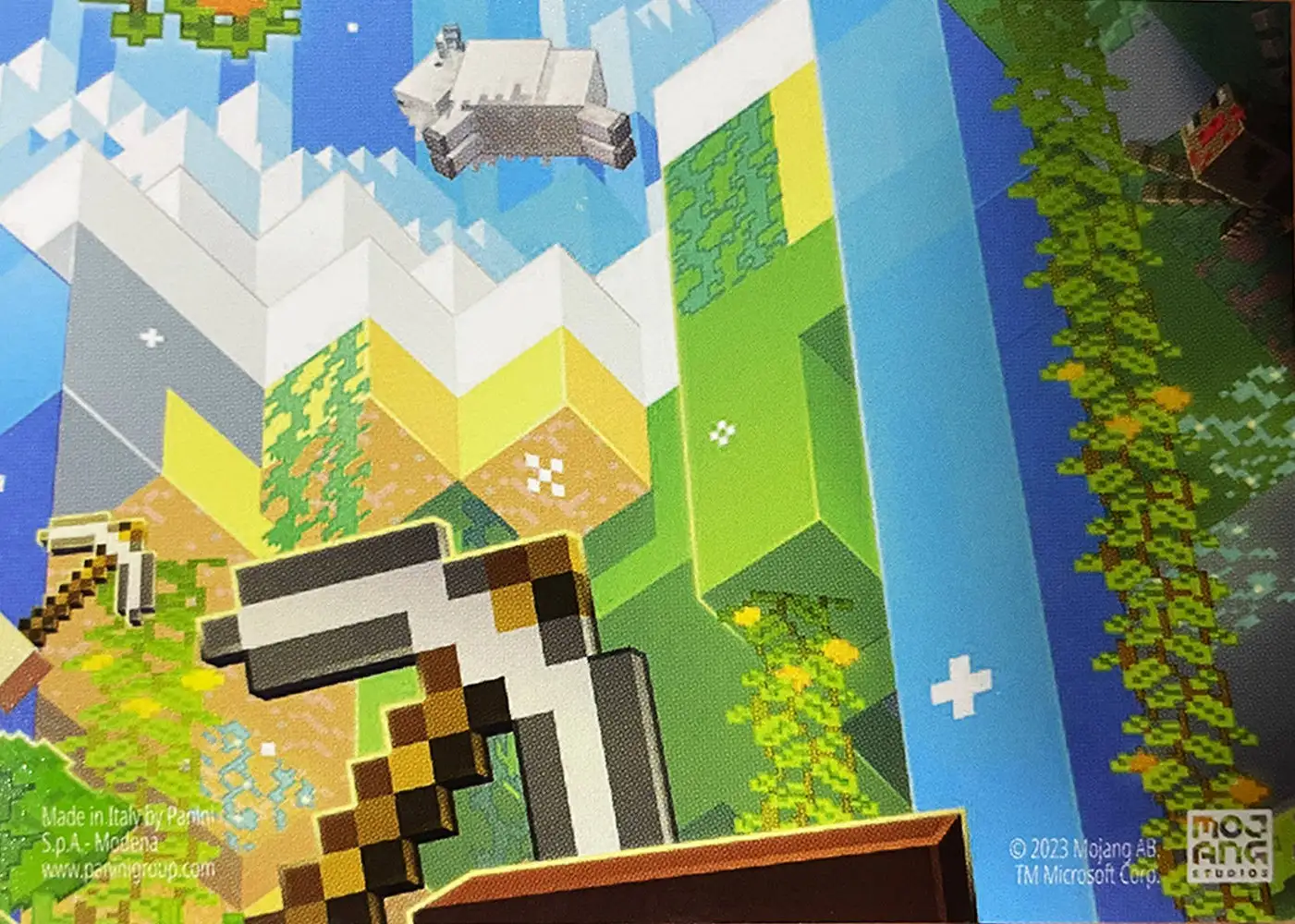 Steve ventures into the cave, where he sees diamond ore! He can't help but mine it (Pixel) card back