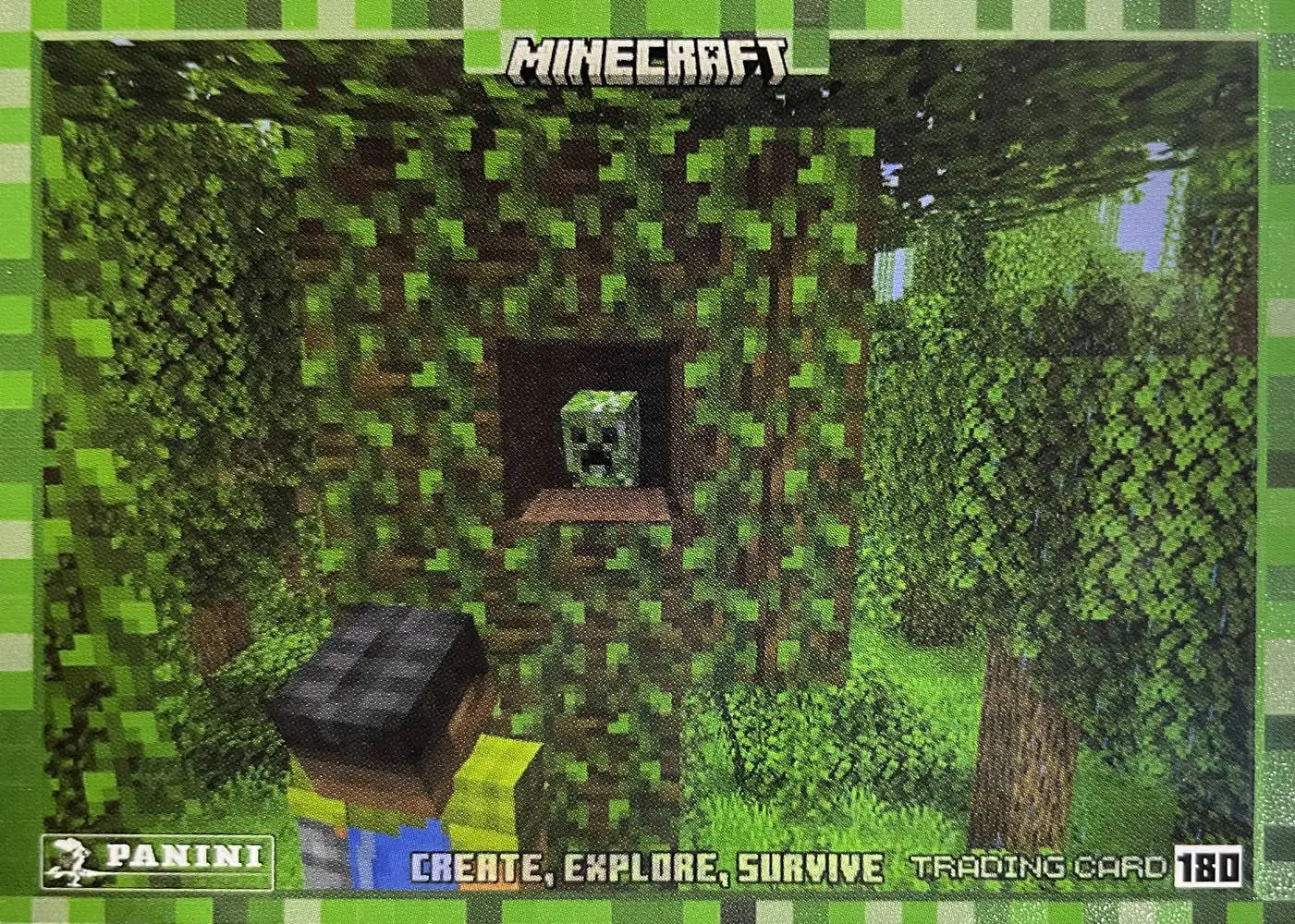 A creeper pops out, Sunny slips and falls down... card front