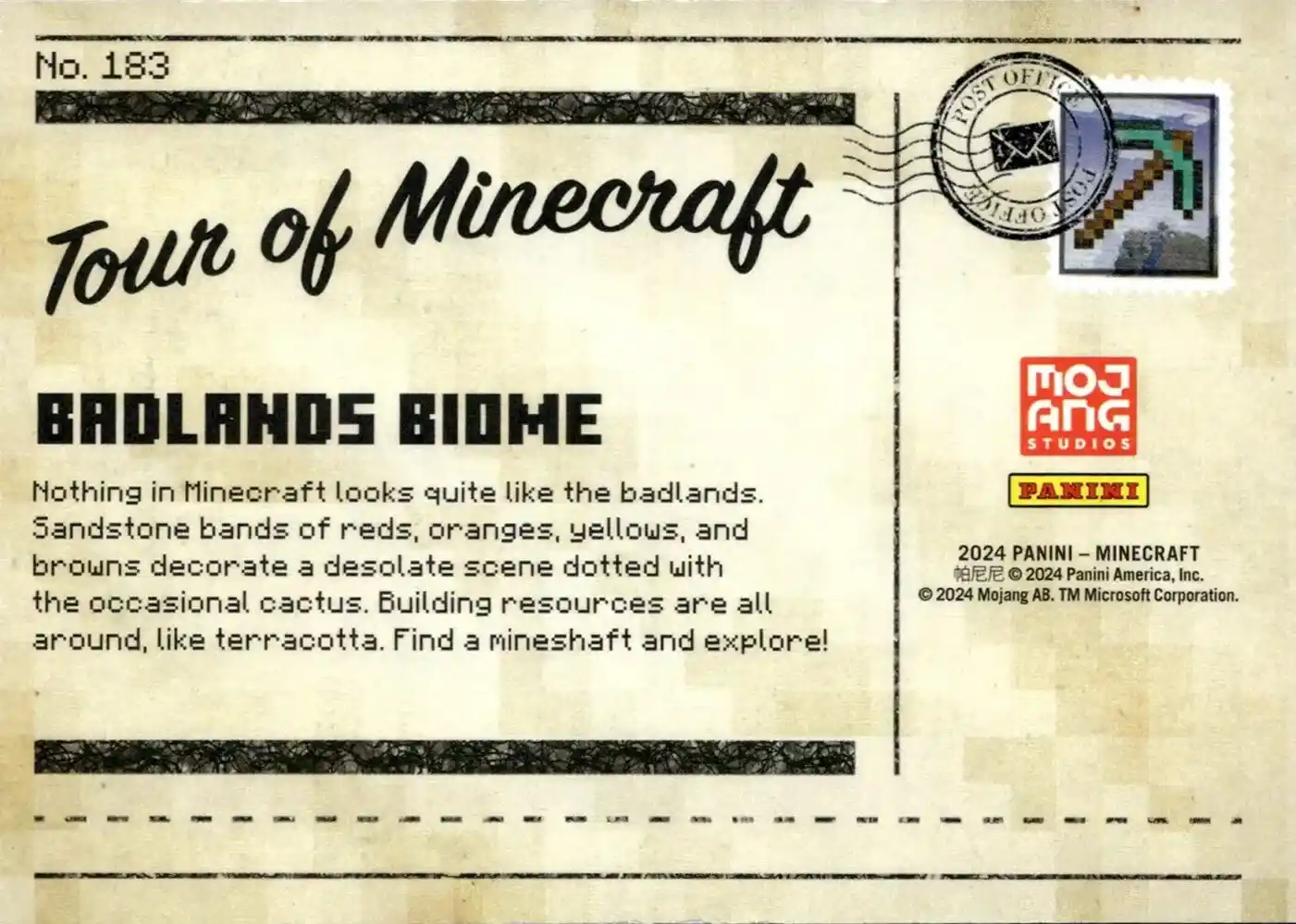 Greetings from the Badlands Biome (Base) card back