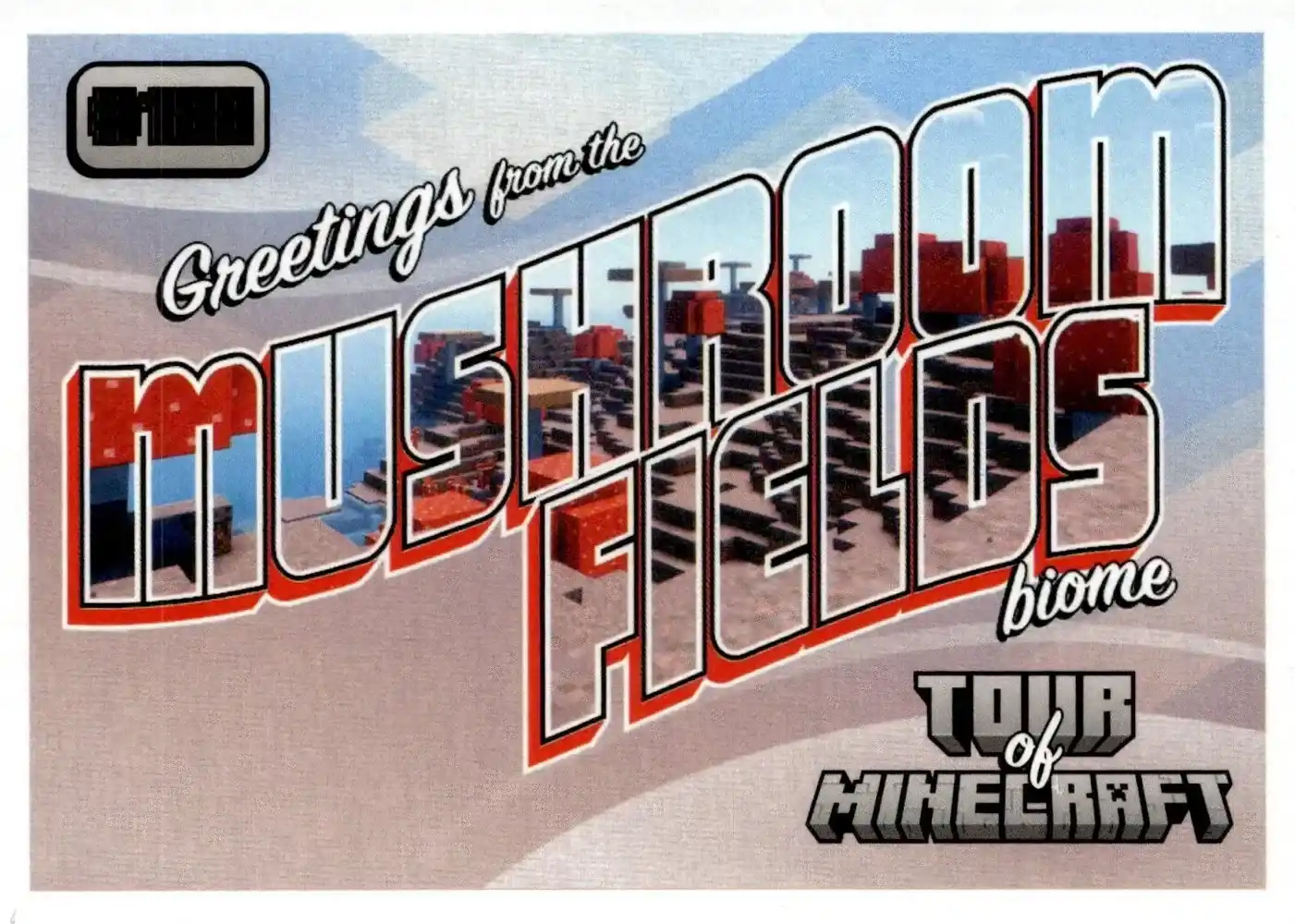 Greetings from the Mushroom Fields Biome card front