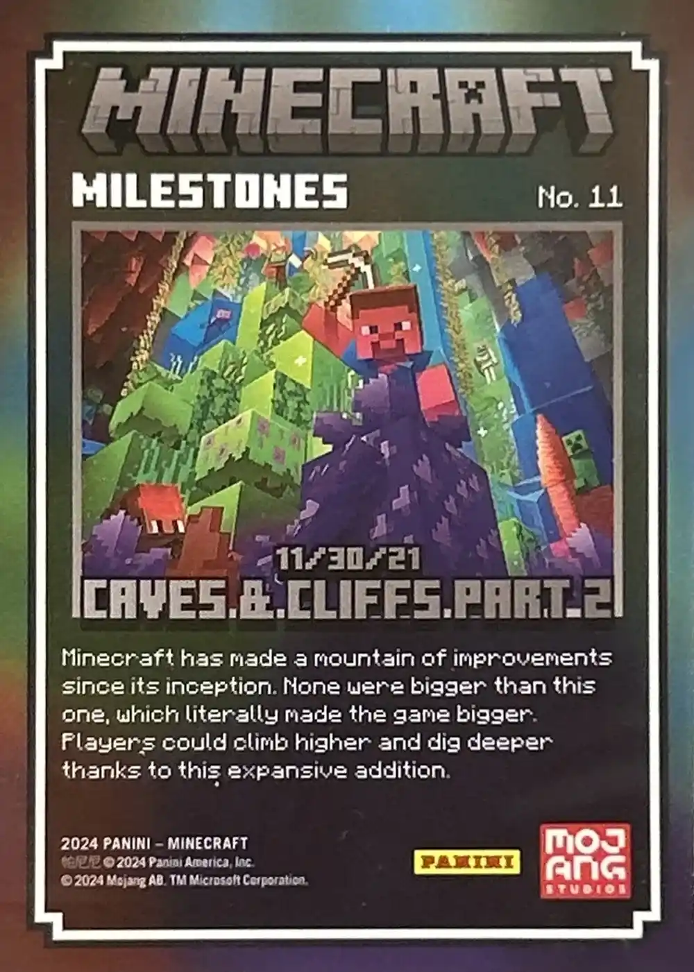 11/30/21 - Caves & Cliffs Part 2 (Milestone) card back