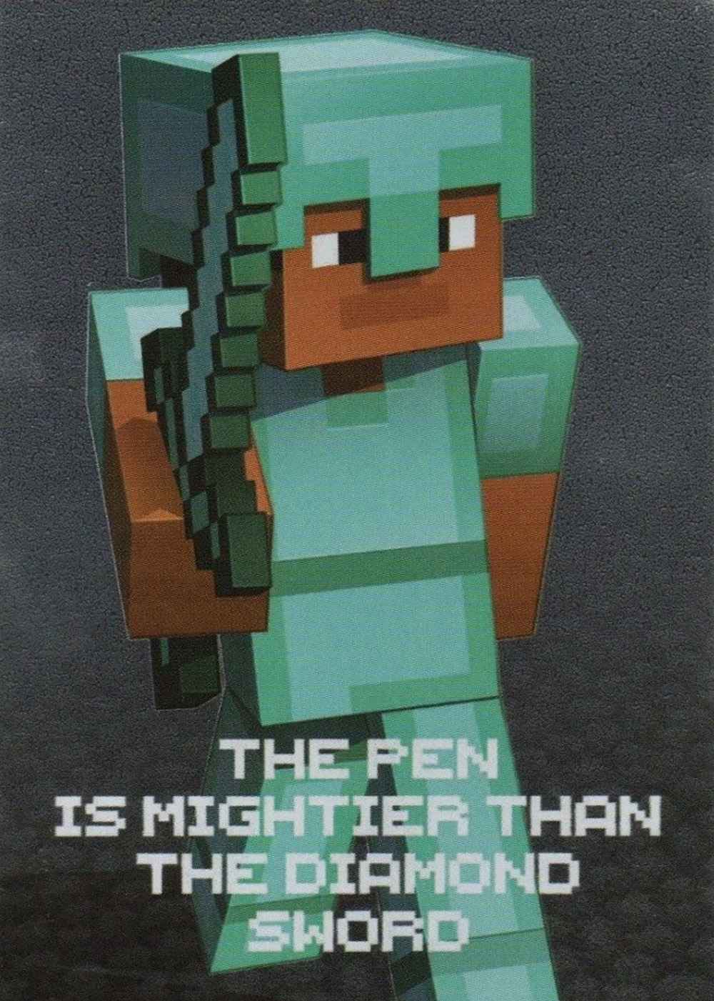 The pen is mightier than the diamond sword card front