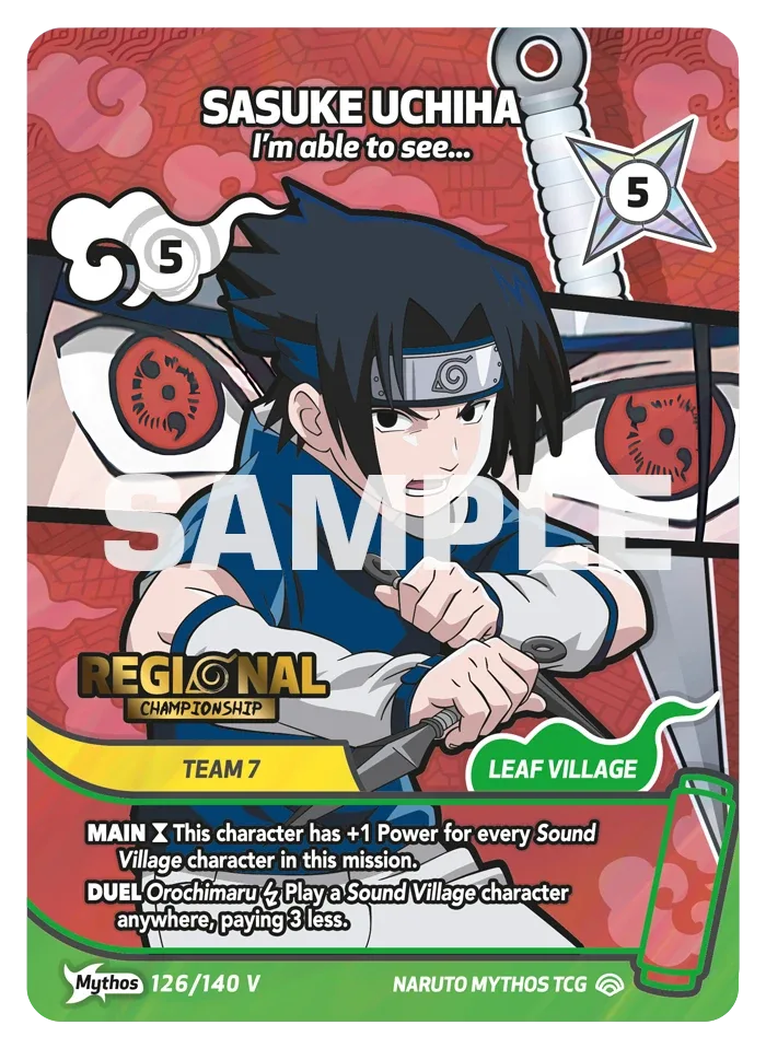 Sasuke Uchiha (Mythos V2, Regional Championship) card front