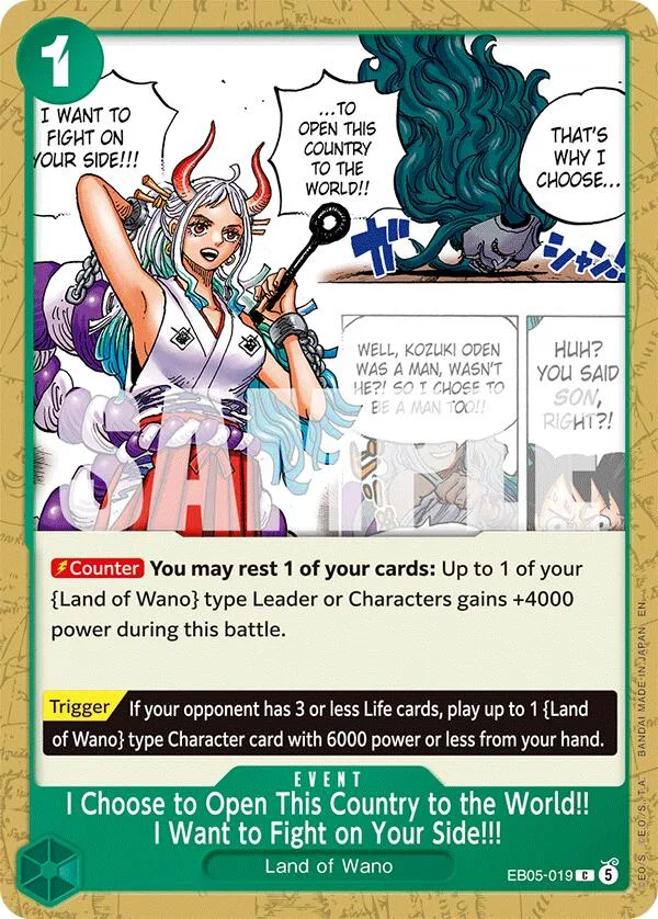 I Choose to Open This Country to the World!! I Want to Fight on Your Side!!! card front