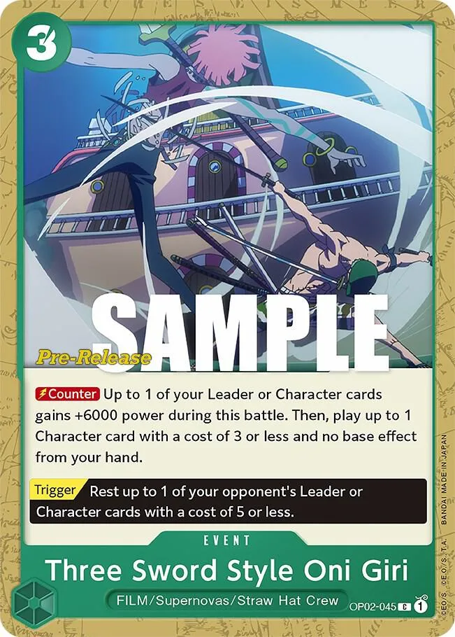Three Sword Style Oni Giri card front