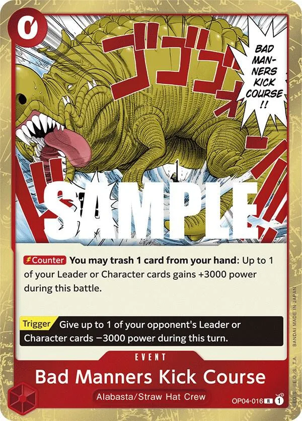 Bad Manners Kick Course card front