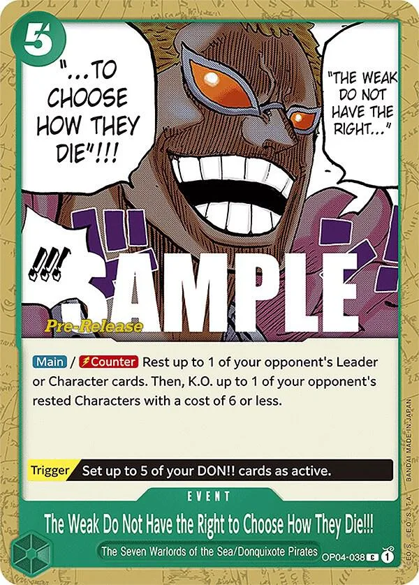 The Weak Do Not Have the Right to Choose How They Die!!! card front