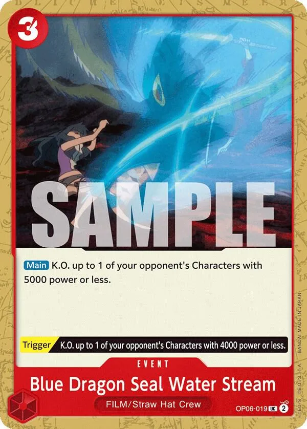 Blue Dragon Seal Water Stream card front