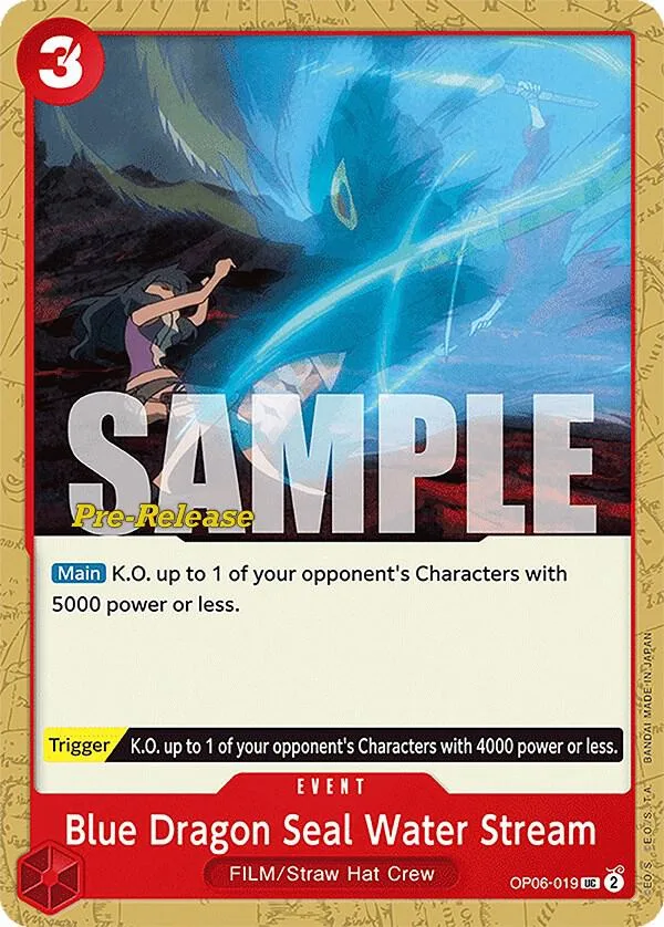 Blue Dragon Seal Water Stream card front