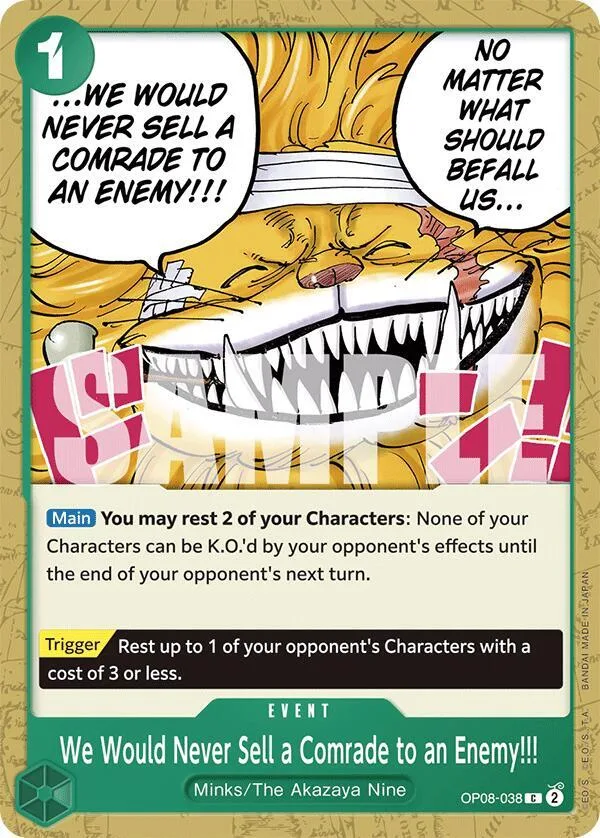 We Would Never Sell a Comrade to an Enemy!!! card front