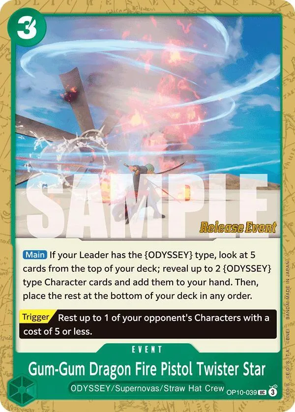 Gum-Gum Dragon Fire Pistol Twister Star card front