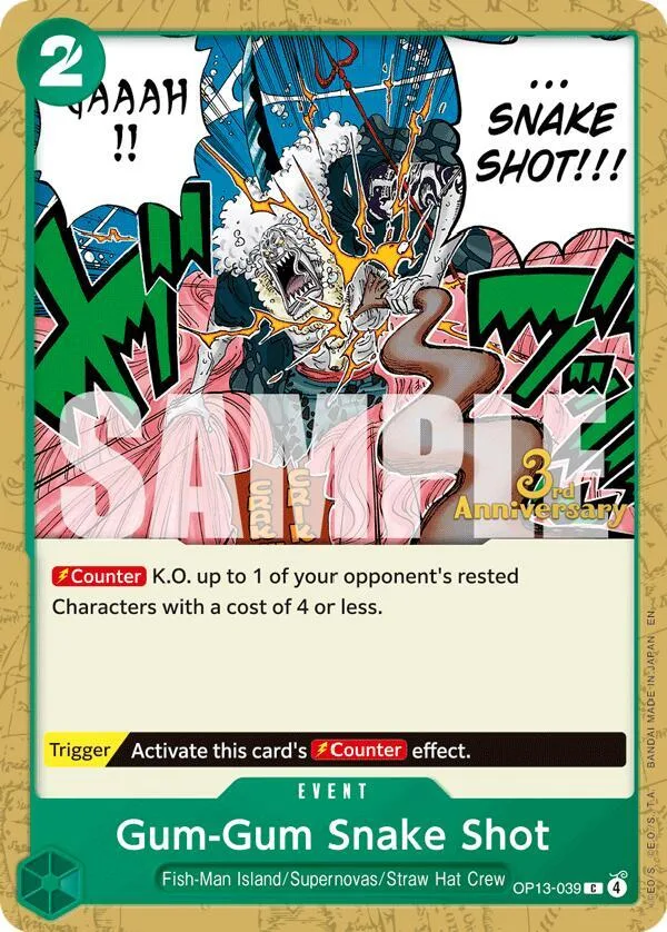 Gum-Gum Snake Shot card front