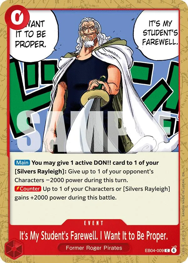 It's My Student's Farewell. I Want It to Be Proper. card front