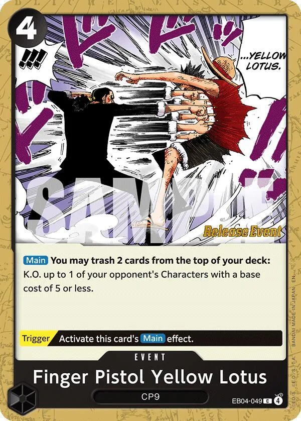 Finger Pistol Yellow Lotus card front