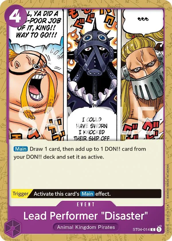 Lead Performer "Disaster" card front
