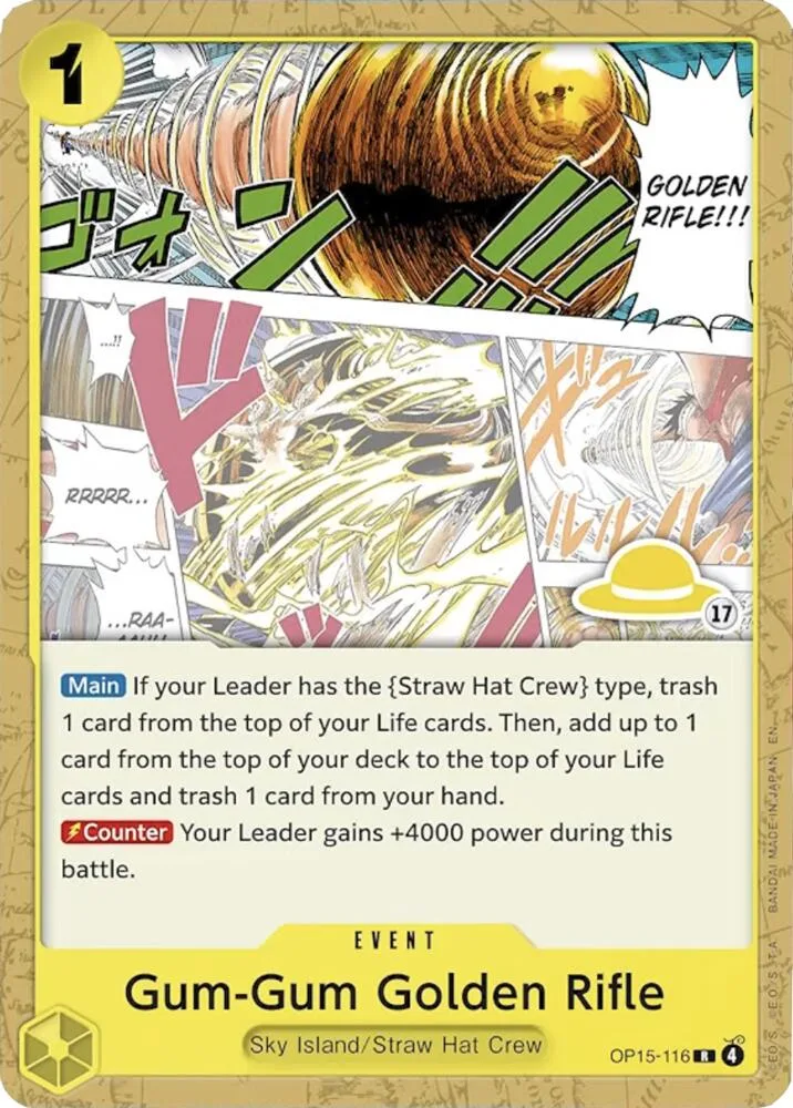 Gum-Gum Golden Rifle (Luffy Deck) card front
