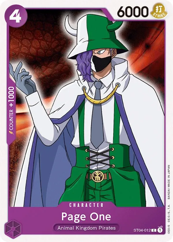 Page One card front