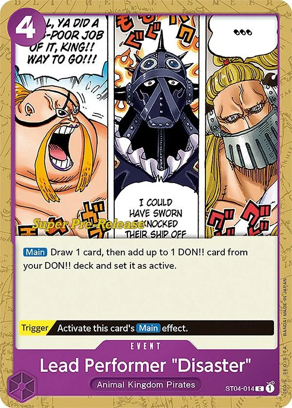 Lead Performer "Disaster" card front
