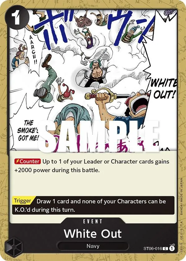 White Out card front