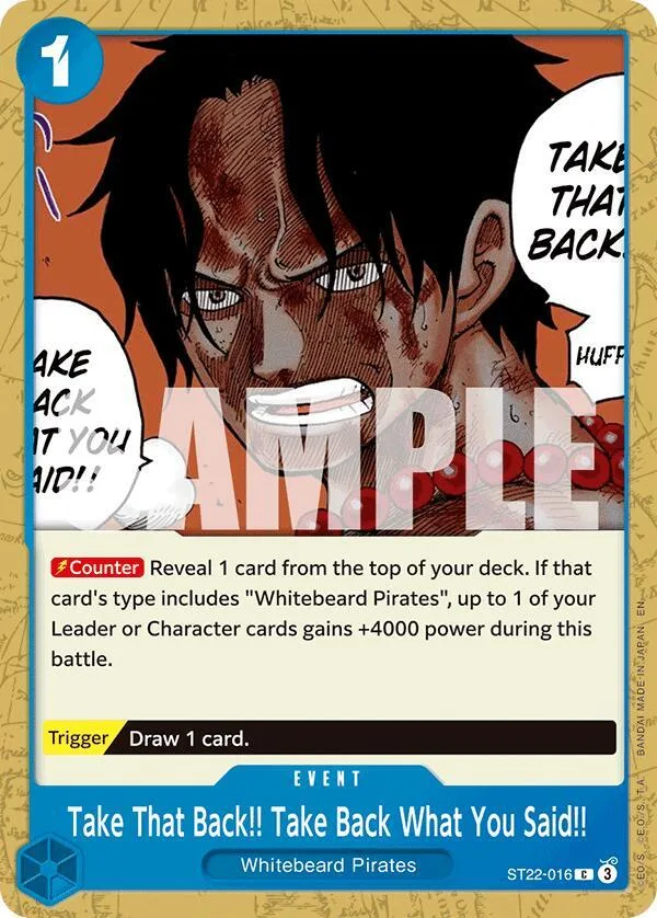 Take That Back!! Take Back What You Said!! card front