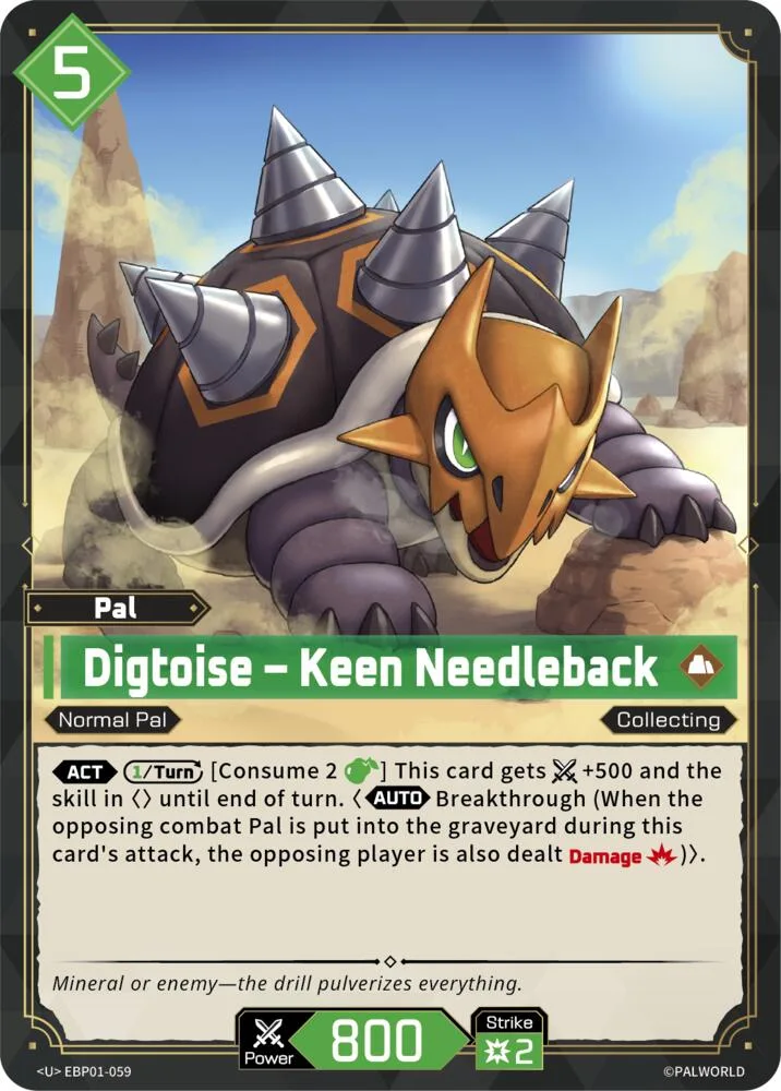 Digtoise - Keen Needleback card front