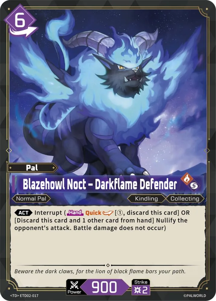 Blazehowl Noct - Darkflame Defender card front