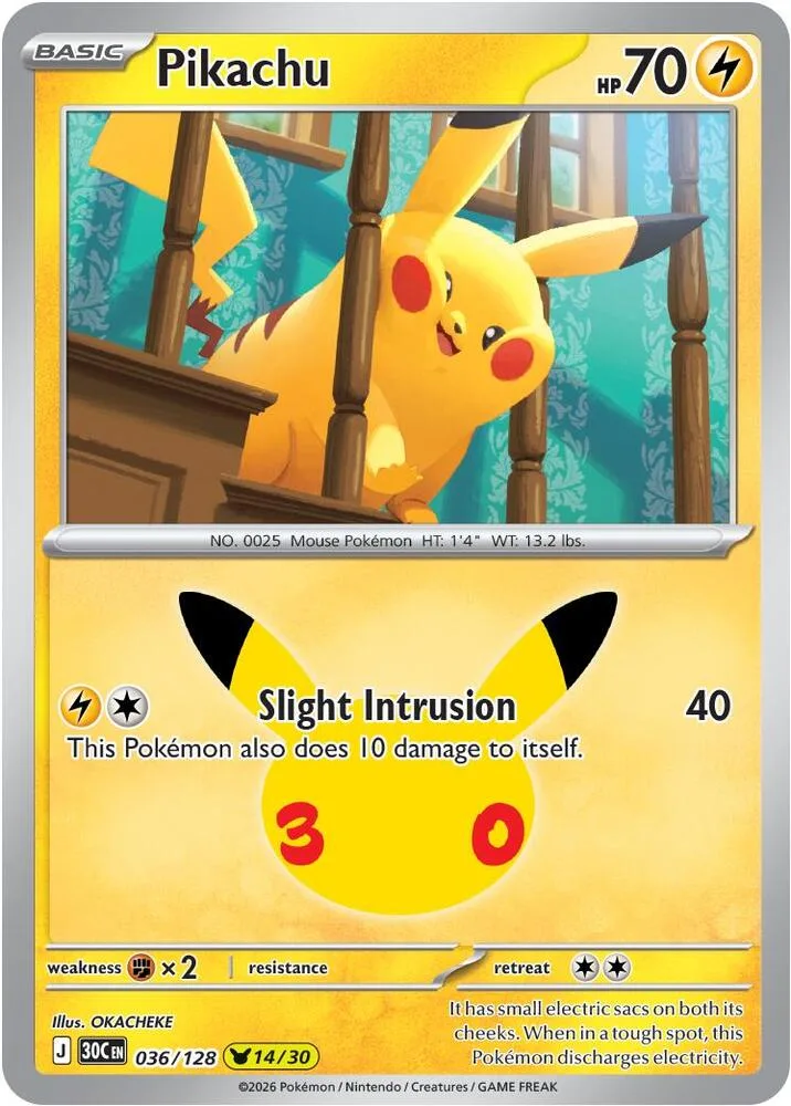 Pikachu card front