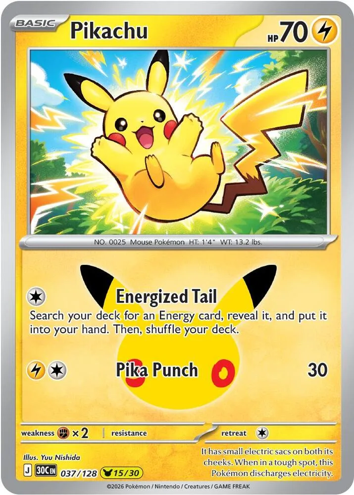 Pikachu card front