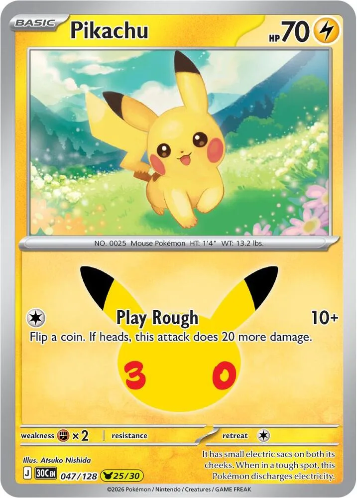 Pikachu card front