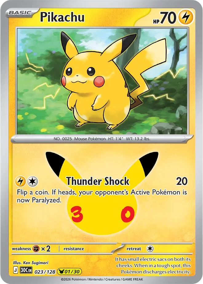 Pikachu card front