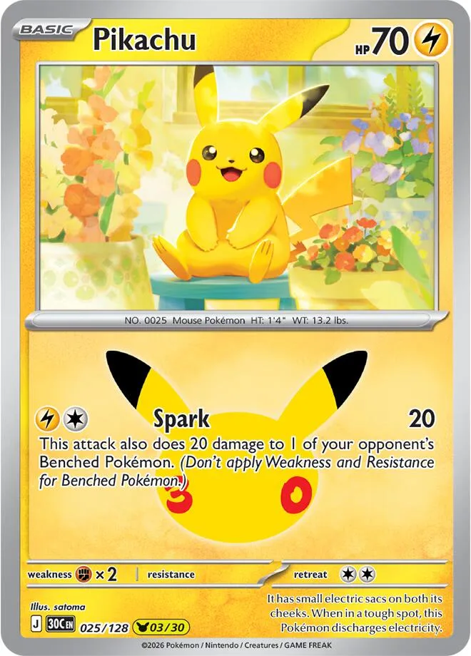 Pikachu card front
