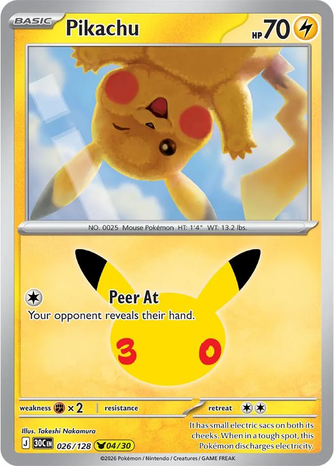 Pikachu card front
