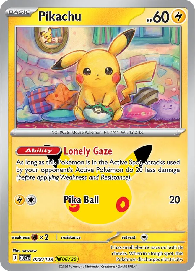 Pikachu card front