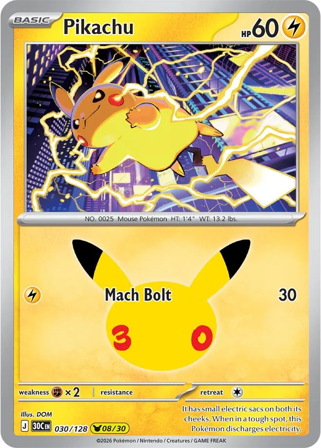 Pikachu card front