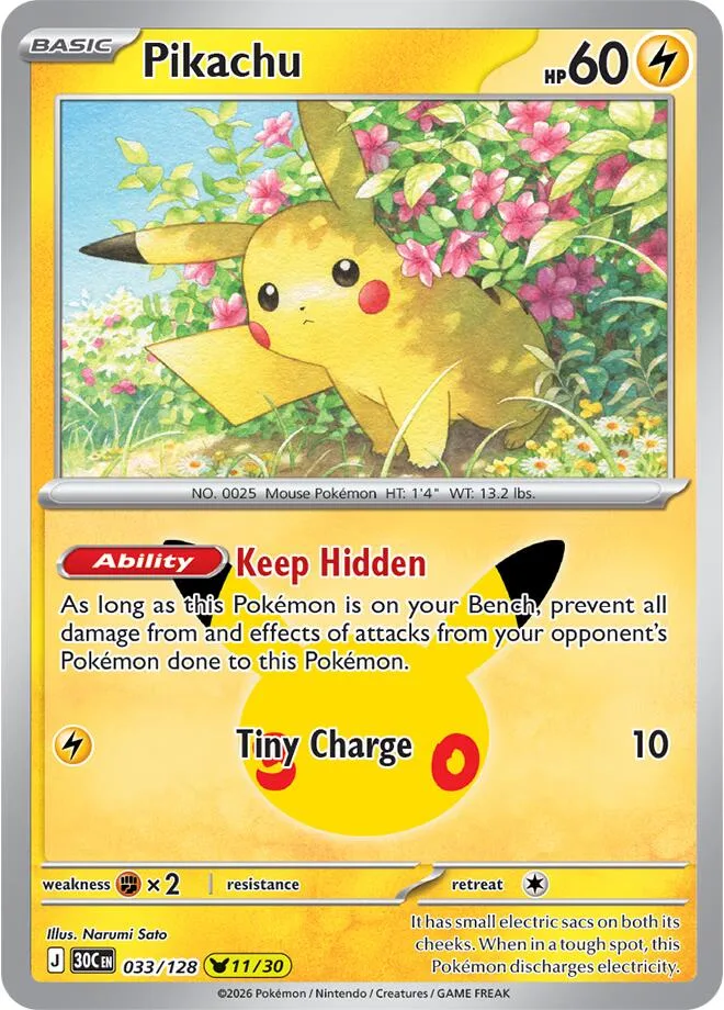 Pikachu card front