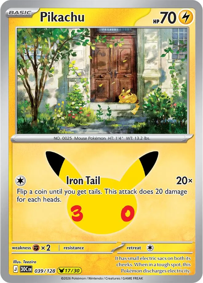 Pikachu card front