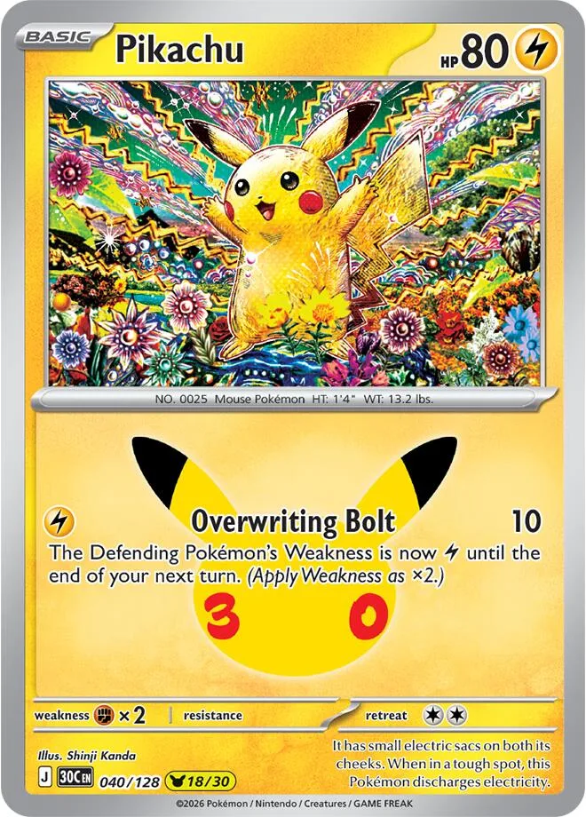 Pikachu card front
