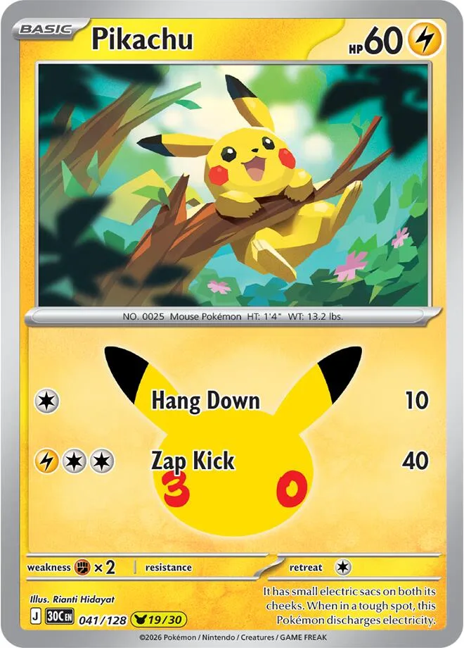 Pikachu card front