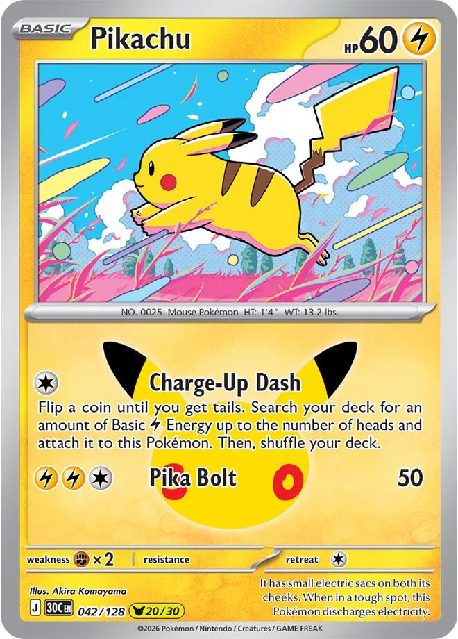 Pikachu card front